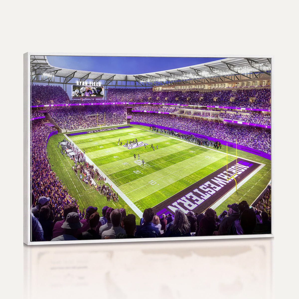 81245-MGV-CV-36X24 - Northwestern University Wildcats Football Team Print - Evanston Ryan Field Wall Art Canvas Print
