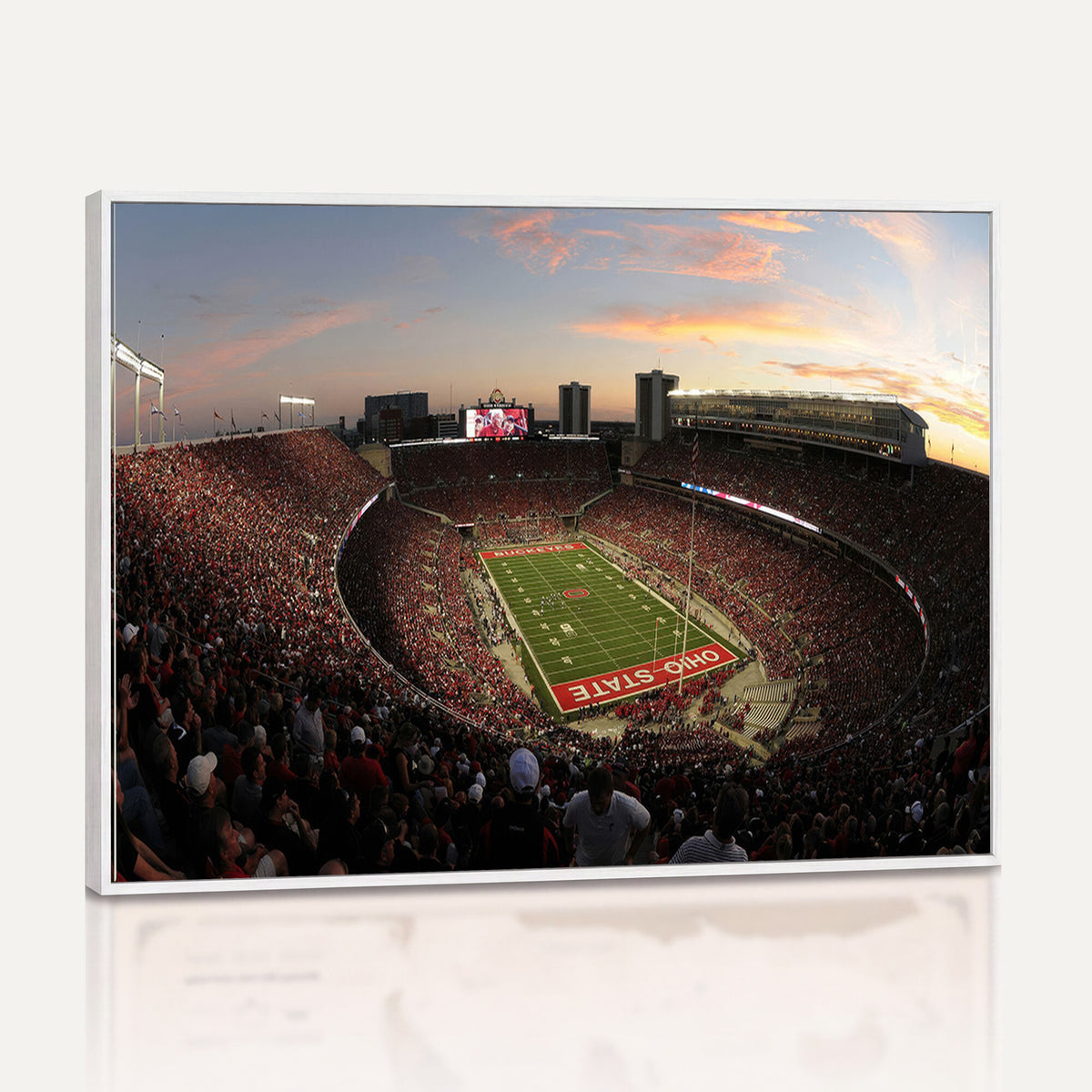 28825-PAN-FL-20X10 - Ohio State University Buckeyes Football Team Print - Columbus Ohio Stadium Wall Art Canvas Print