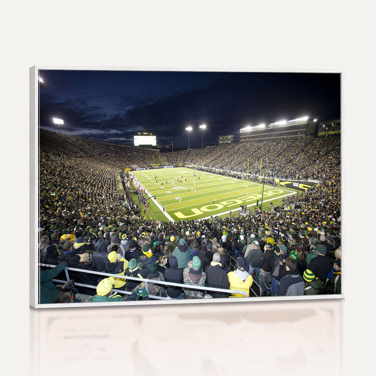 48756-PAN-FL-20X10 - University of Oregon Ducks Football Team Print - Eugene Autzen Stadium Wall Art Canvas Print