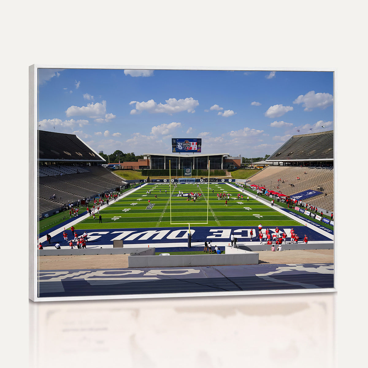 92248-MGV-CV-36X24 - Rice University Owls Football Team Print, Houston Rice Stadium