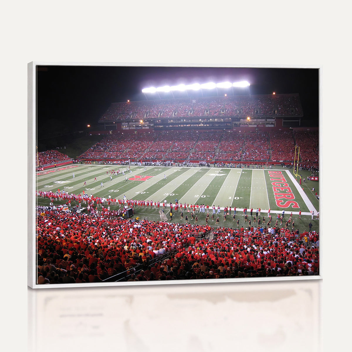 53225-PAN-FL-20X10 - Rutgers University Scarlet Knights Football Team Print - Piscataway SHI Stadium Wall Art Canvas