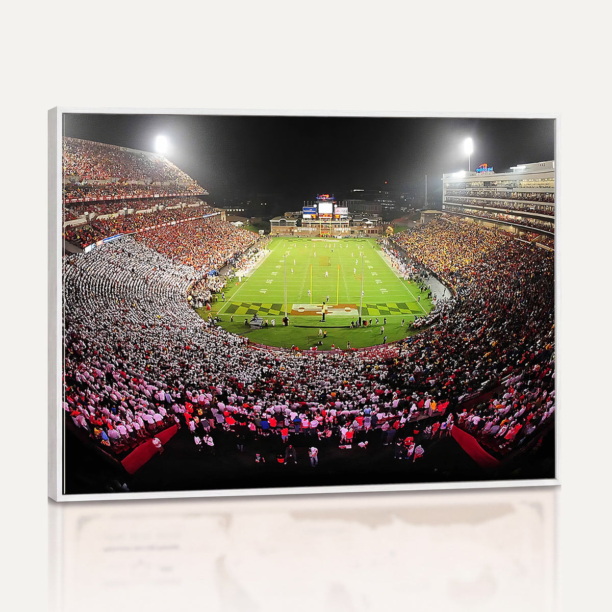 12091-PAN-FL-20X10 - University of Maryland Terrapins Football Team Print - College Park SECU Stadium Wall Art Canvas