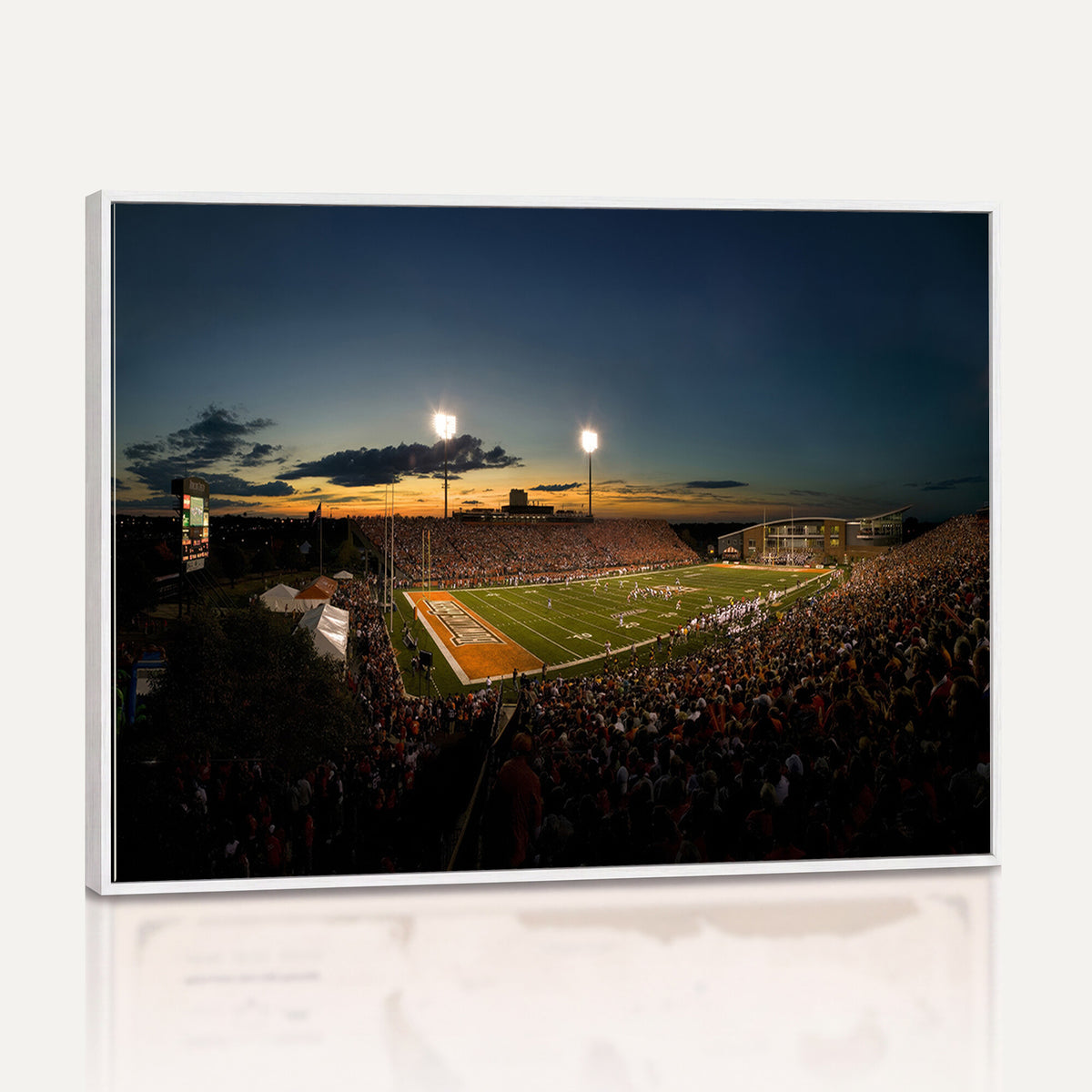 15980-PAN-FL-20X10 - Ball State Cardinals Football Team Print - Muncie Scheumann Stadium Wall Art Canvas Print