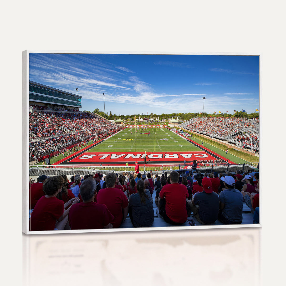71475-PAN-FL-20X10 - Ball State Cardinals Football Team Print - Muncie Scheumann Stadium Wall Art Canvas Print