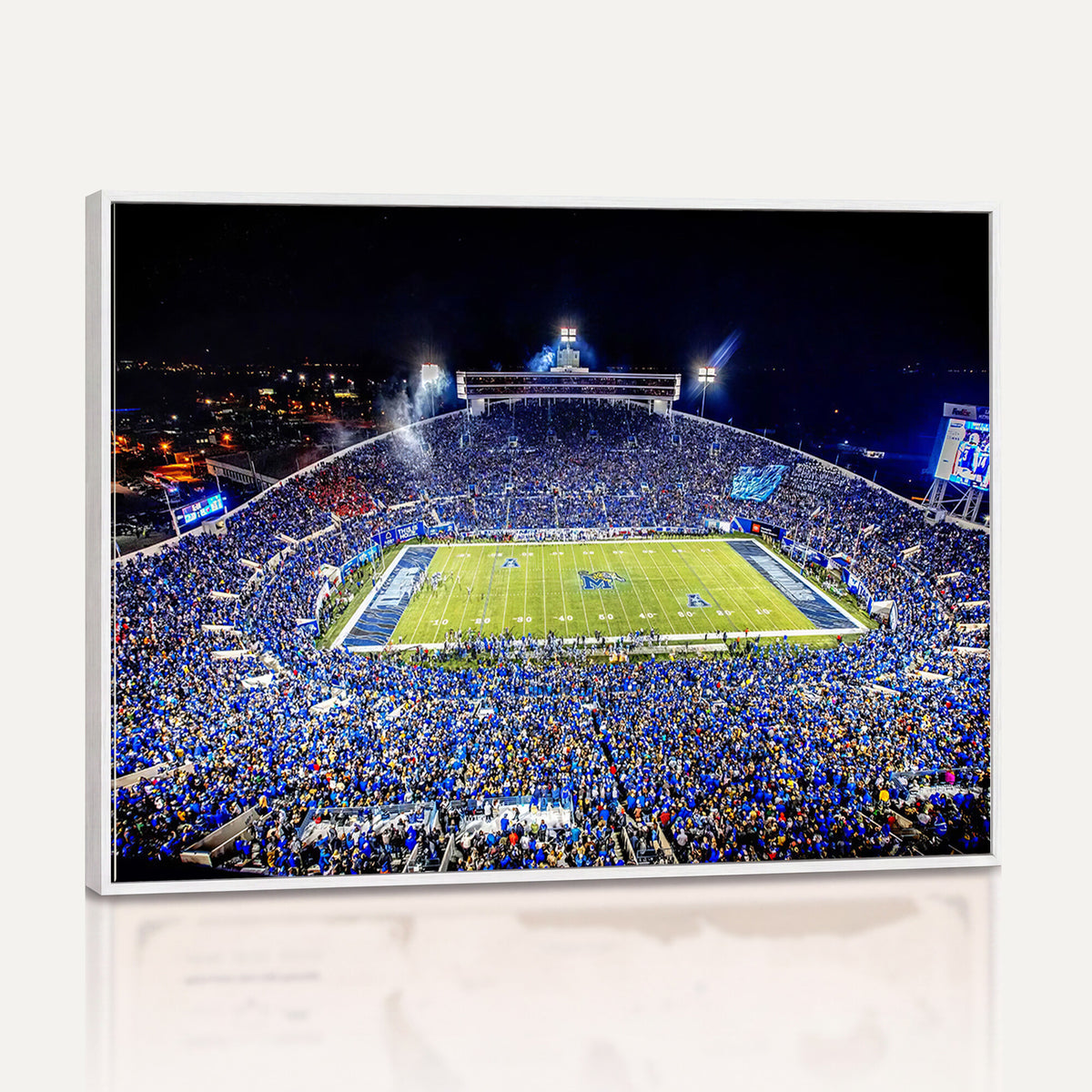 11665-PAN-FL-20X10 - University of Memphis Tigers Football Team Print - Memphis Simmons Bank Liberty Stadium Wall Art
