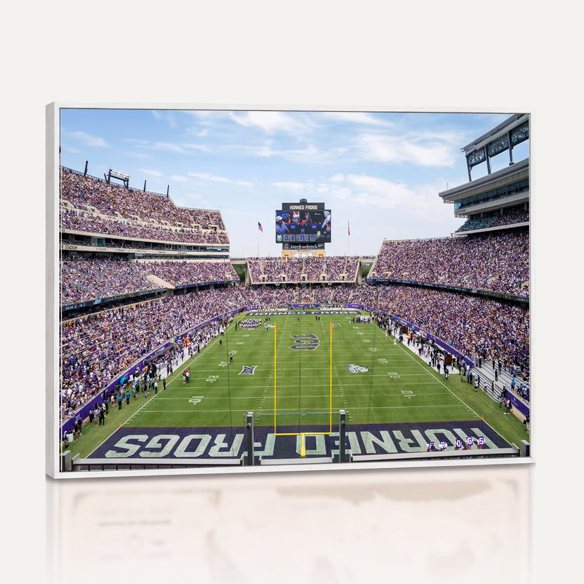 27650-PAN-FL-20X10 - TCU Horned Frogs Football Team Print - Fort Worth Amon G. Carter Stadium Wall Art Canvas Print