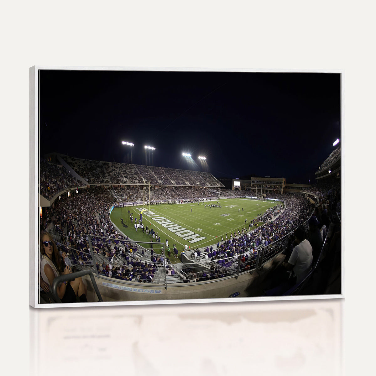 59222-PAN-FL-20X10 - TCU Horned Frogs Football Team Print - Fort Worth Amon G. Carter Stadium Wall Art Canvas Print.