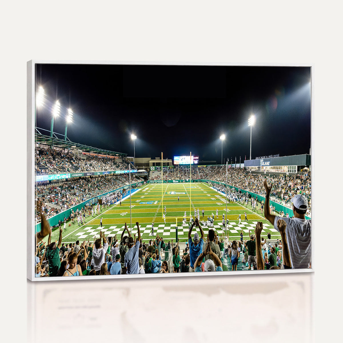 56448-MGV-CV-36X24 - The Tulane University Green Wave Football Team Print, New Orleans Yulman Stadium