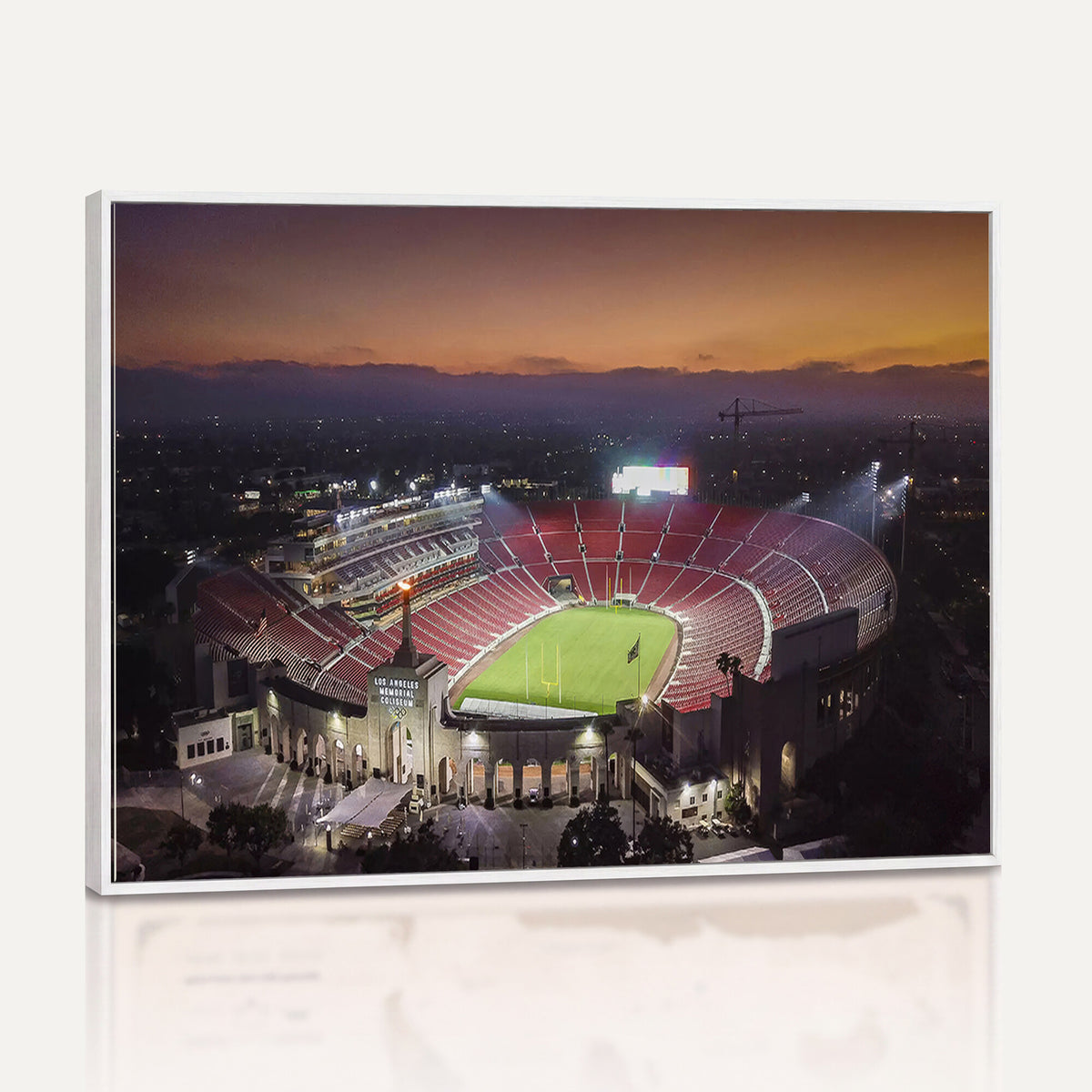50666-MGV-CV-36X24 - The University of Southern California USC Trojans Football Team Print, Los Angeles Memorial Coliseum