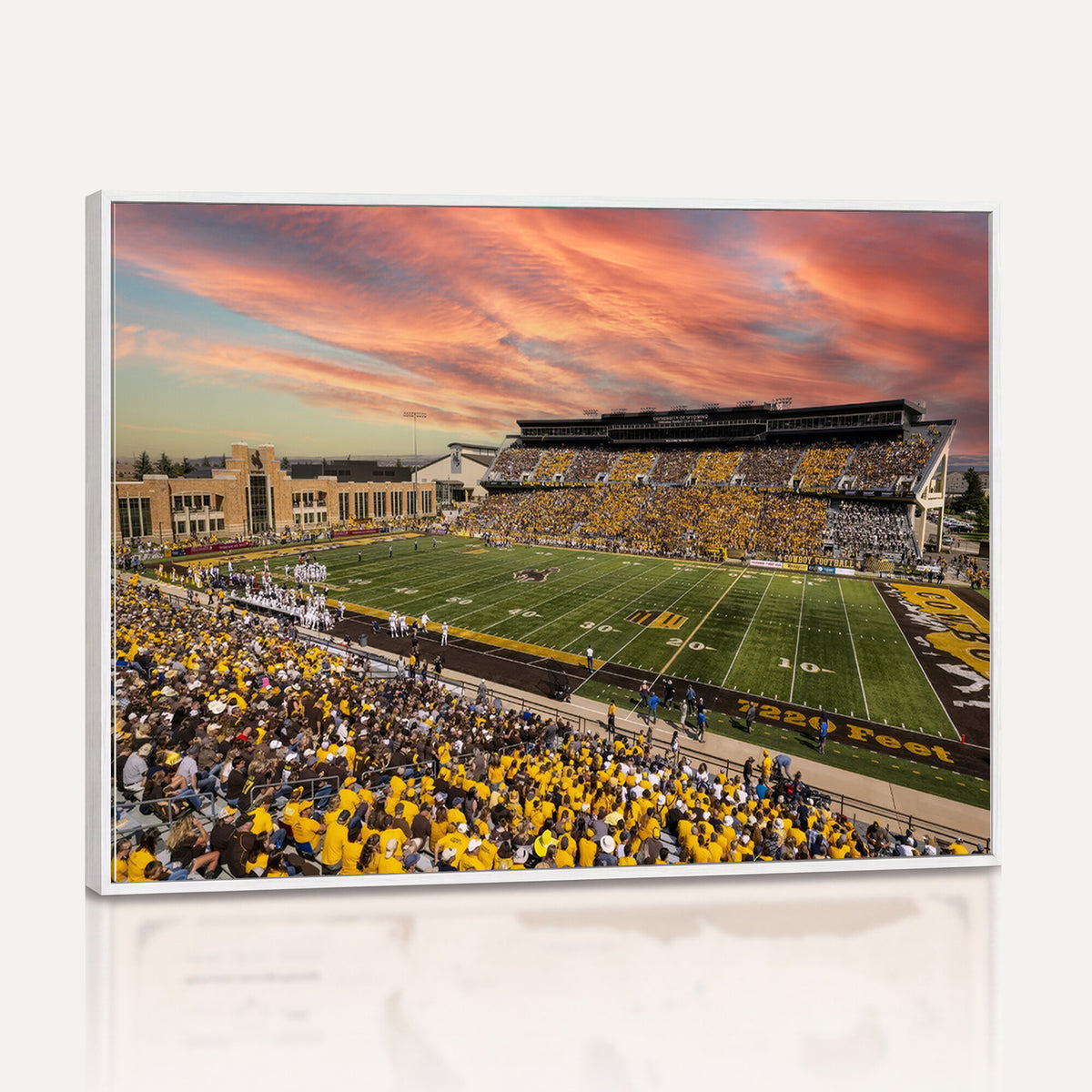 90508-MGV-CV-36X24 - University of Wyoming Cowboys Football Team Print, Laramie, Extra Large Game Room Wall Decor