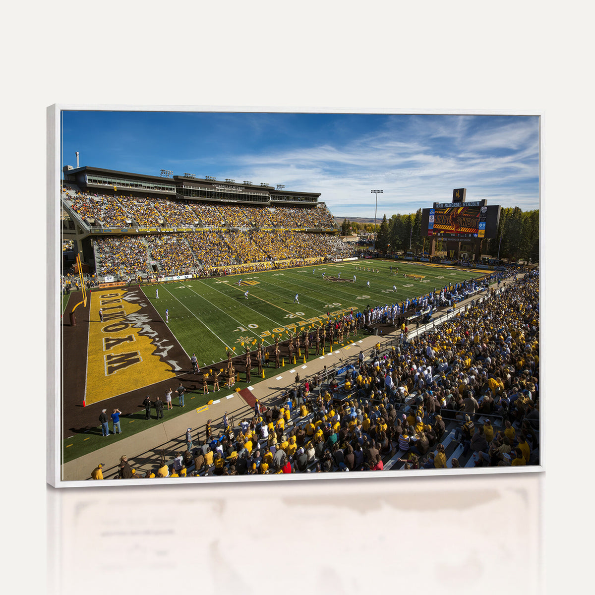 89846-MGV-CV-36X24 - University of Wyoming Cowboys Football Team Print, Laramie, Man Cave Wall Decor