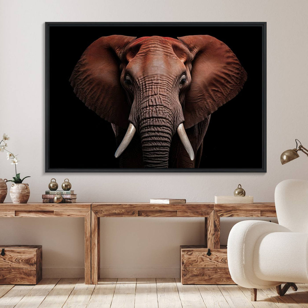 The Wild Elephant Wall Art Canvas Print is displayed prominently.