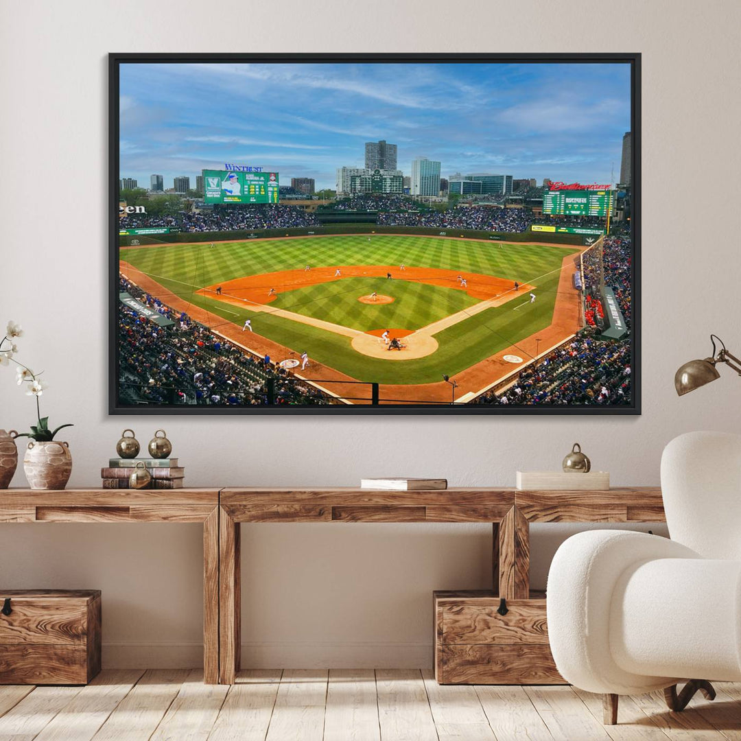 Wrigley Field Cubs canvas wall art.