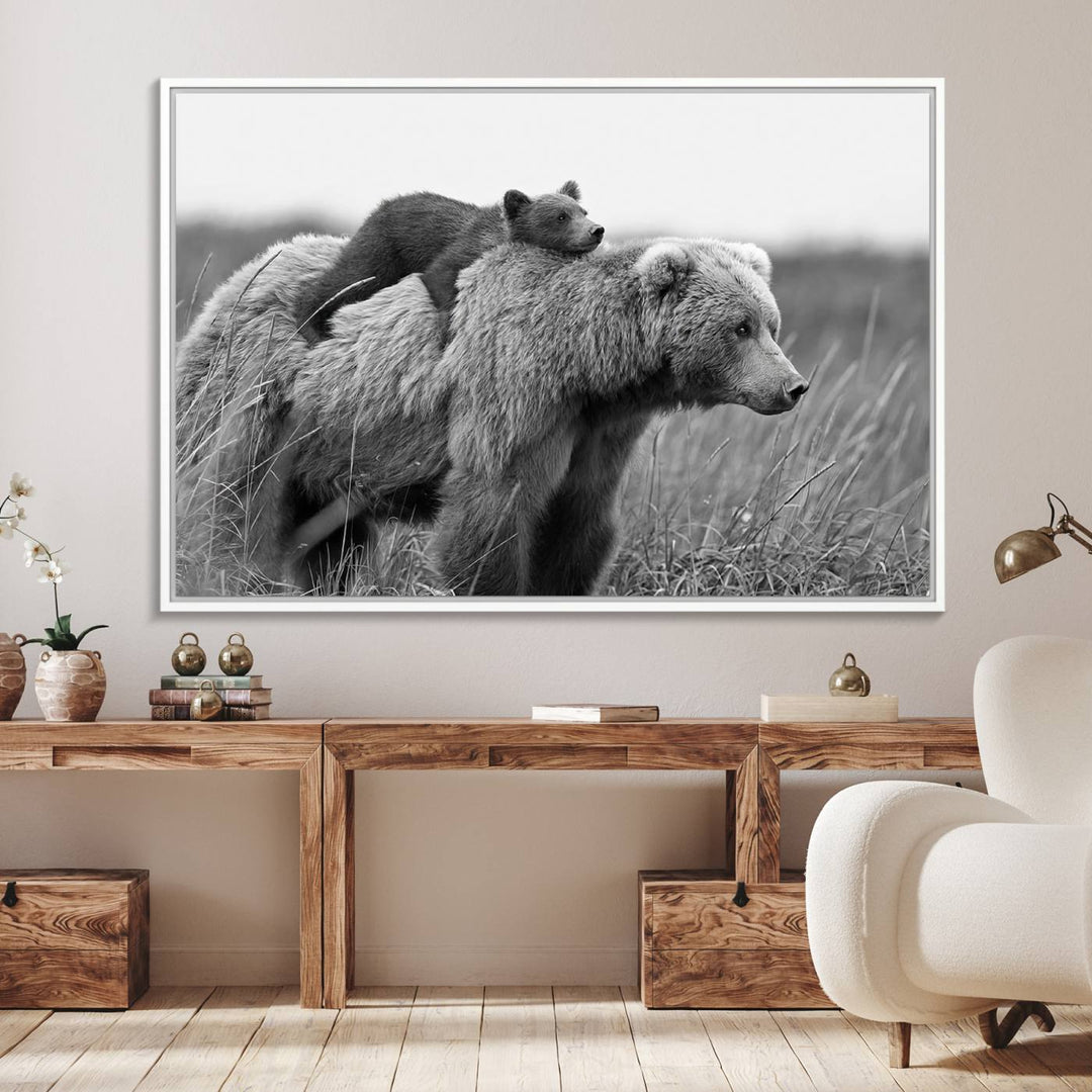 The Bear and Cub Wall Art Canvas is prominently displayed.