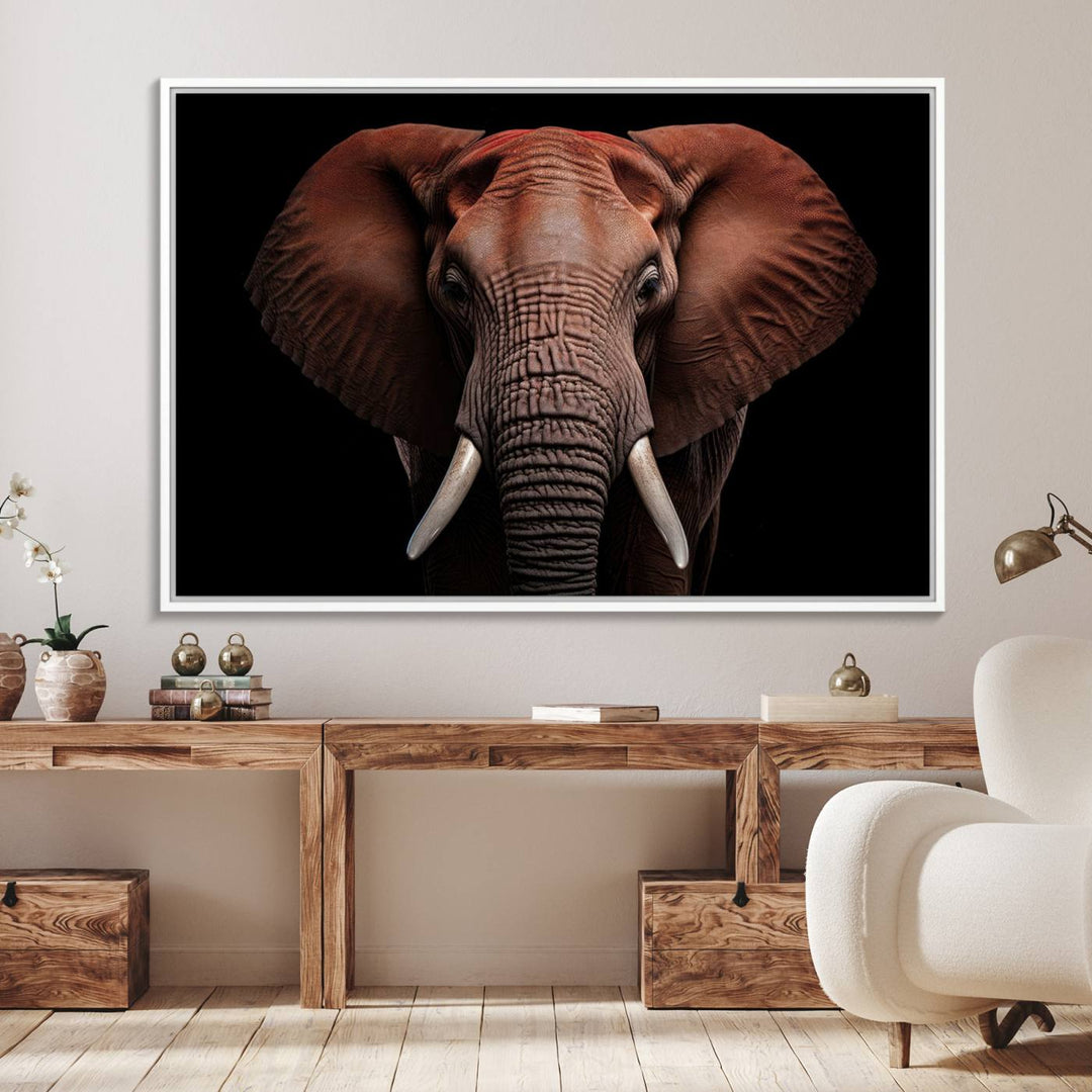 The Wild Elephant Wall Art Canvas Print is displayed prominently.