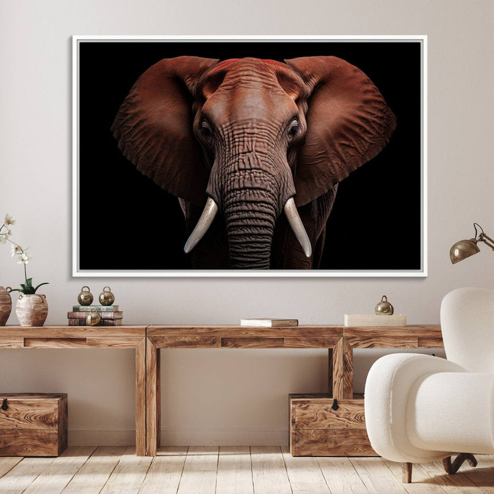 The Wild Elephant Wall Art Canvas Print is displayed prominently.