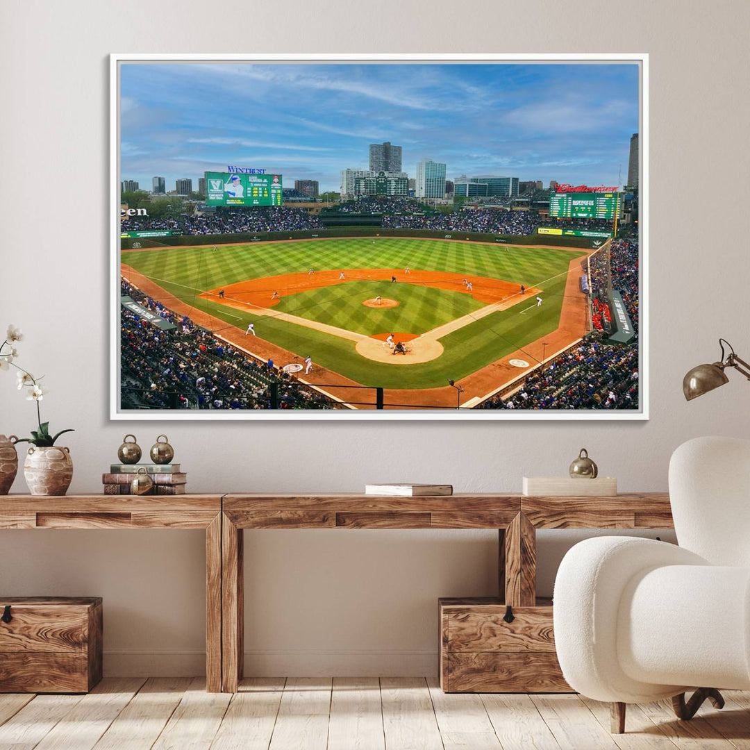 Wrigley Field Cubs canvas wall art.