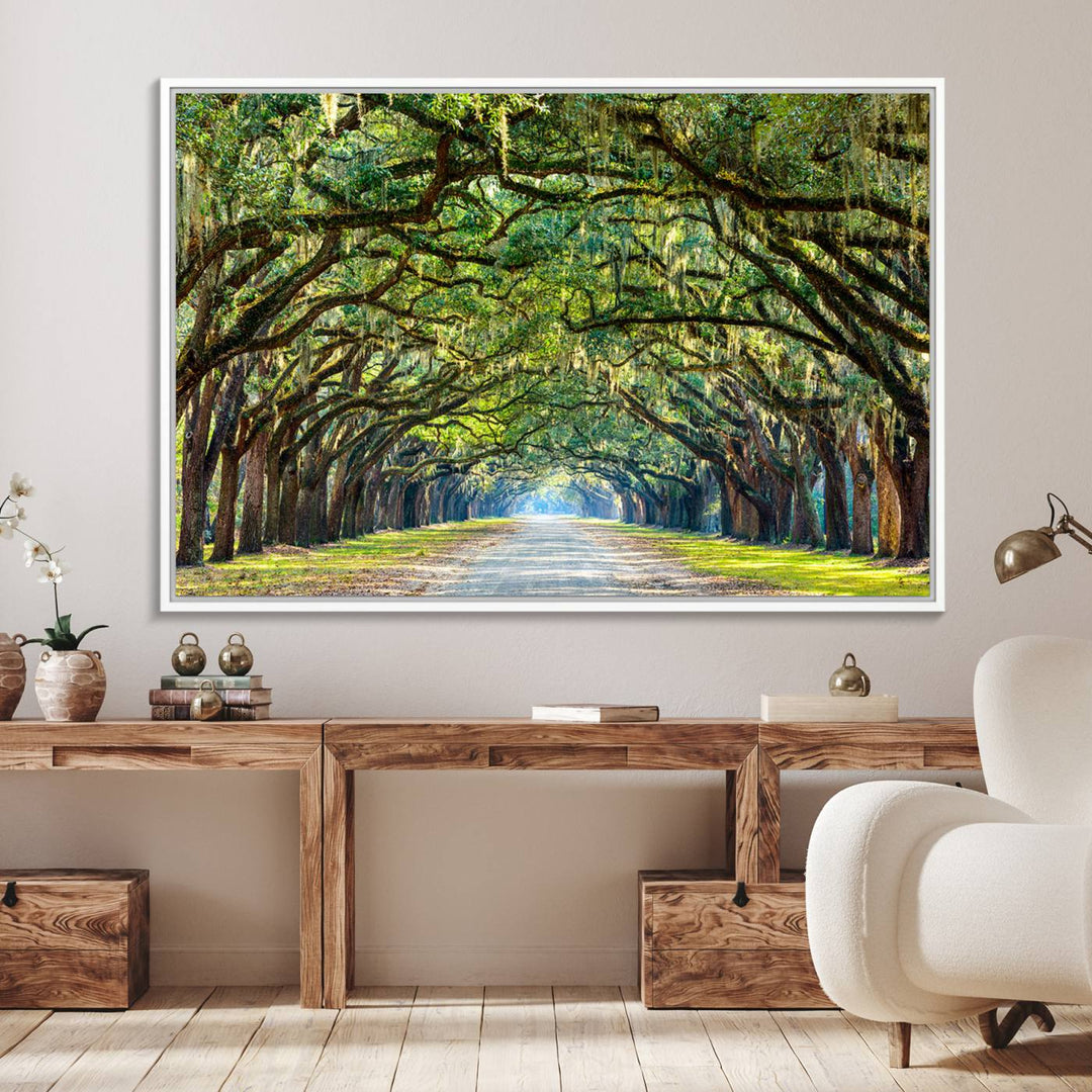 Wormsloe State Plantation Driveway Wall Art shines with Southern charm.