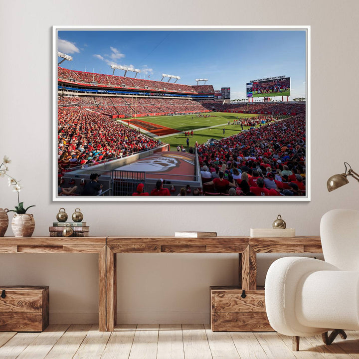 Tampa Stadium Wall Art Canvas Print.