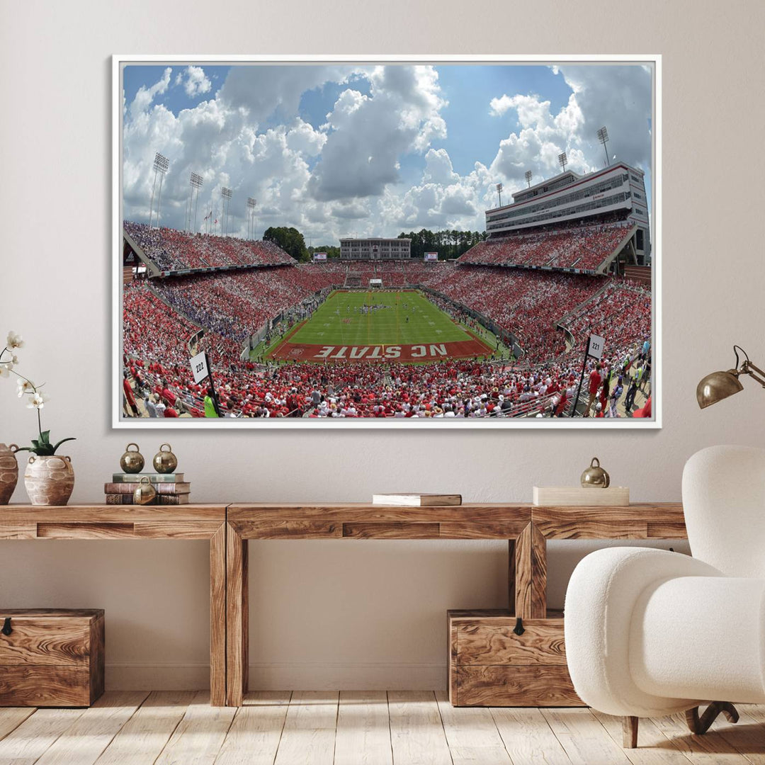 Canvas print of Carter-Finley Stadium, showcasing the NC State Wolfpack.