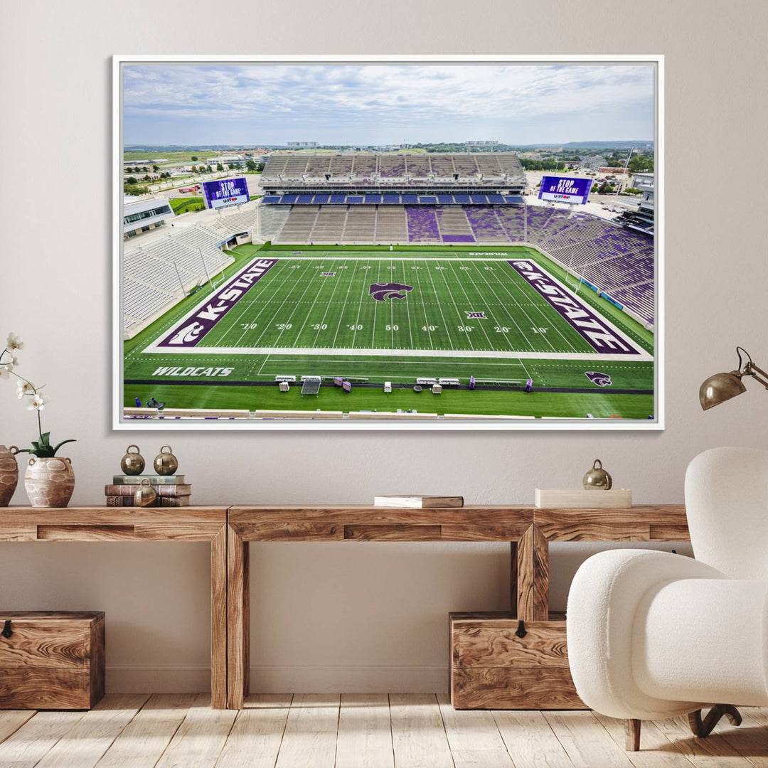 Gallery-quality canvas print featuring the KState Wildcats Football Team at Bill Snyder Family Stadium, Manhattan.