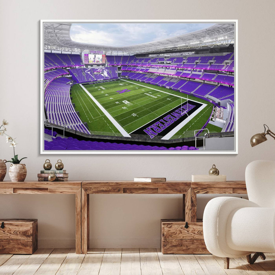 Ryan Field: Northwestern Wildcats Football premium canvas wall art.