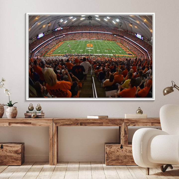 From above, the view resembles the Syracuse University Orange Football Team Wall Art Canvas.