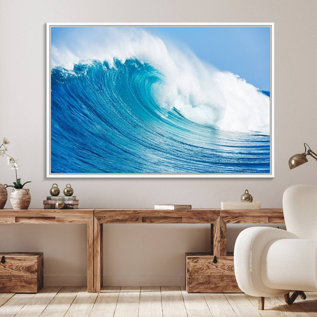 Ocean Wave Canvas Wall Art Print.