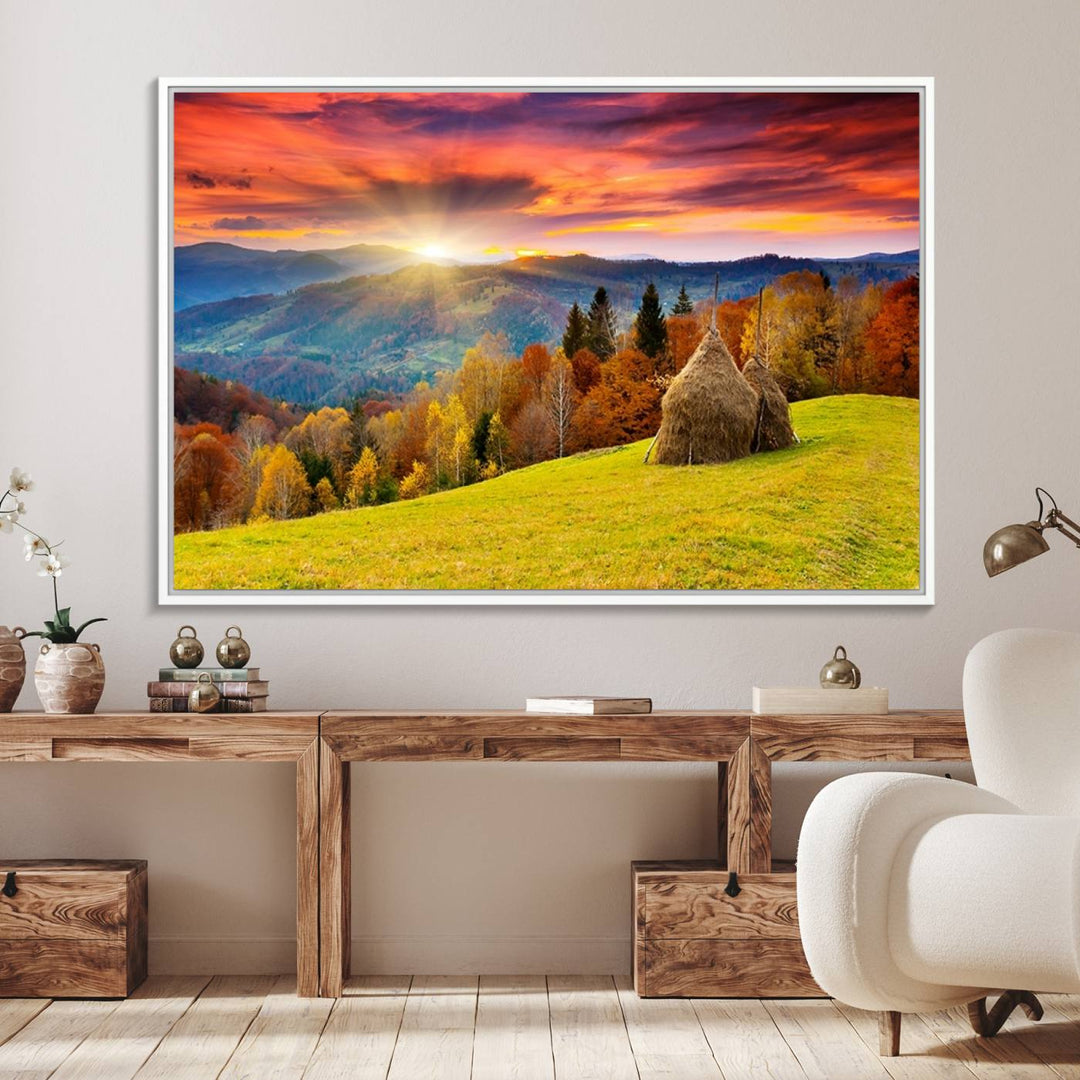 Landscape View Sunset museum-quality canvas art, ready to hang.