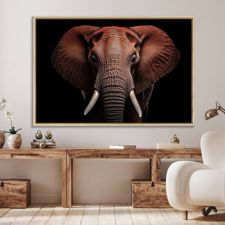 The Wild Elephant Wall Art Canvas Print is displayed prominently.