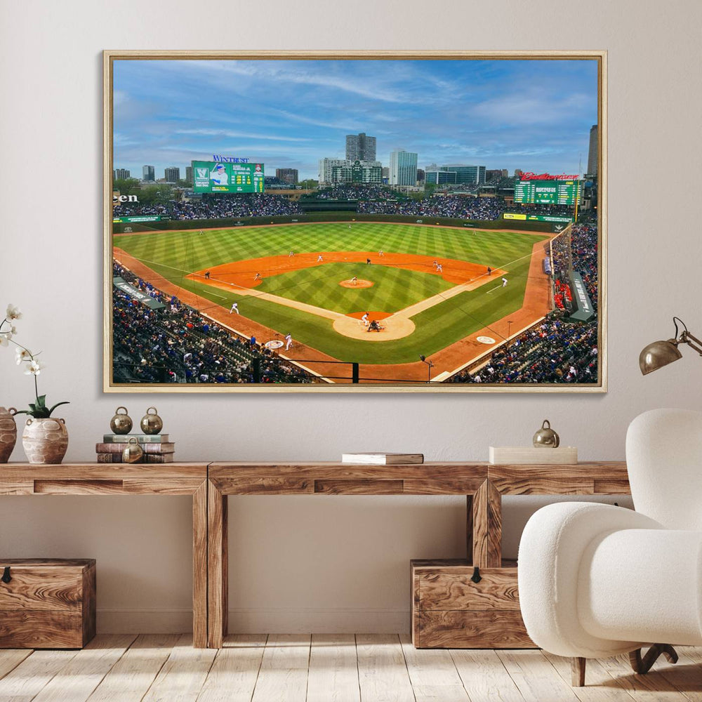 Wrigley Field Cubs canvas wall art.