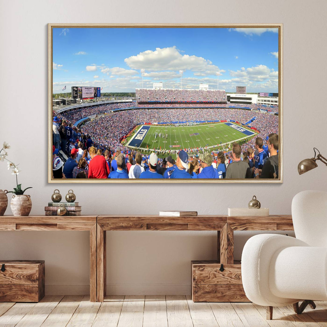 The cozy Buffalo Highmark Stadium Wall Art charms the view.