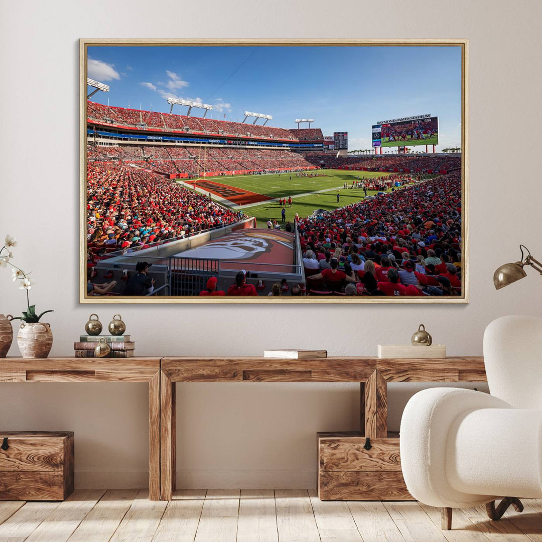 Tampa Stadium Wall Art Canvas Print.