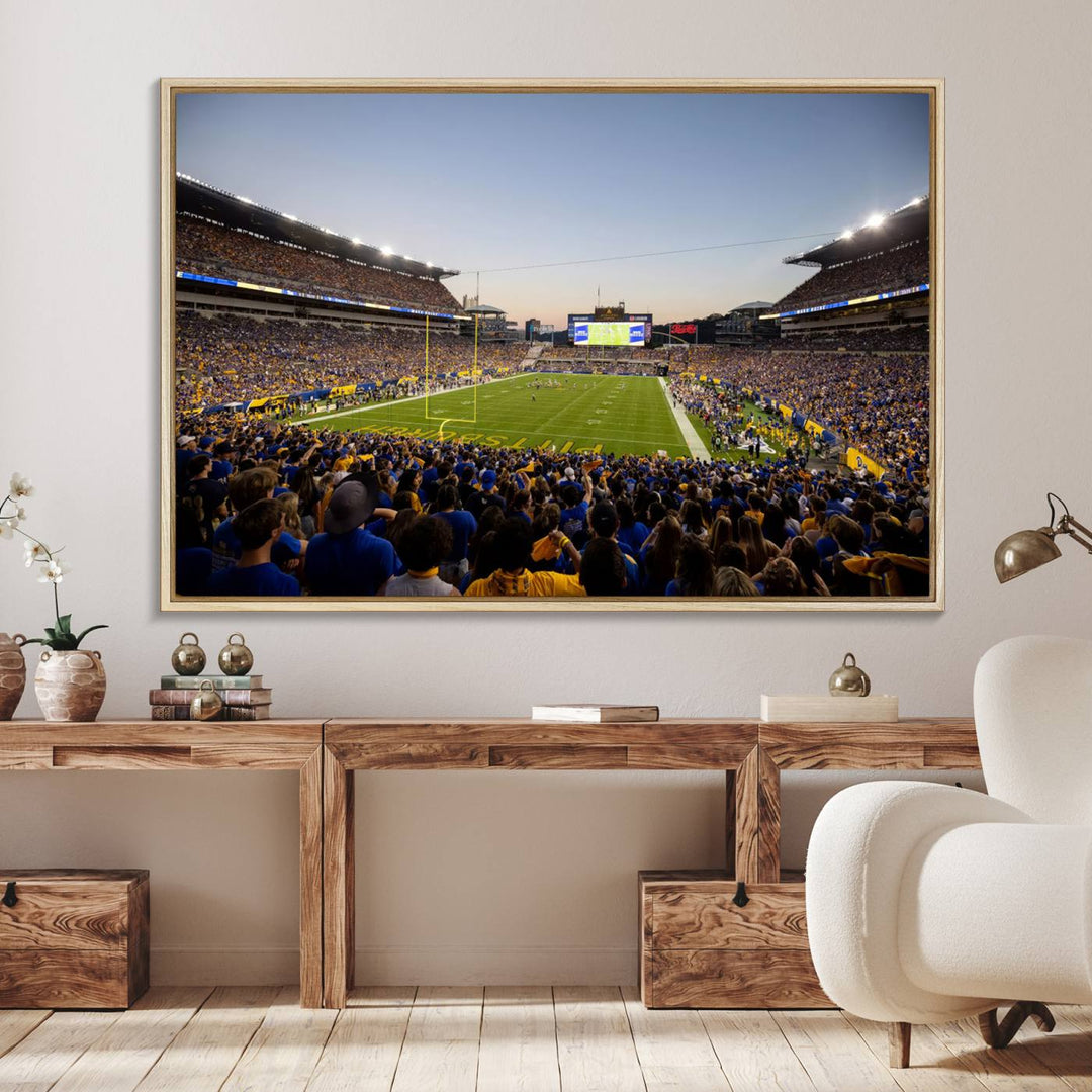 Pittsburgh Panthers Acrisure Stadium wall art print on canvas.