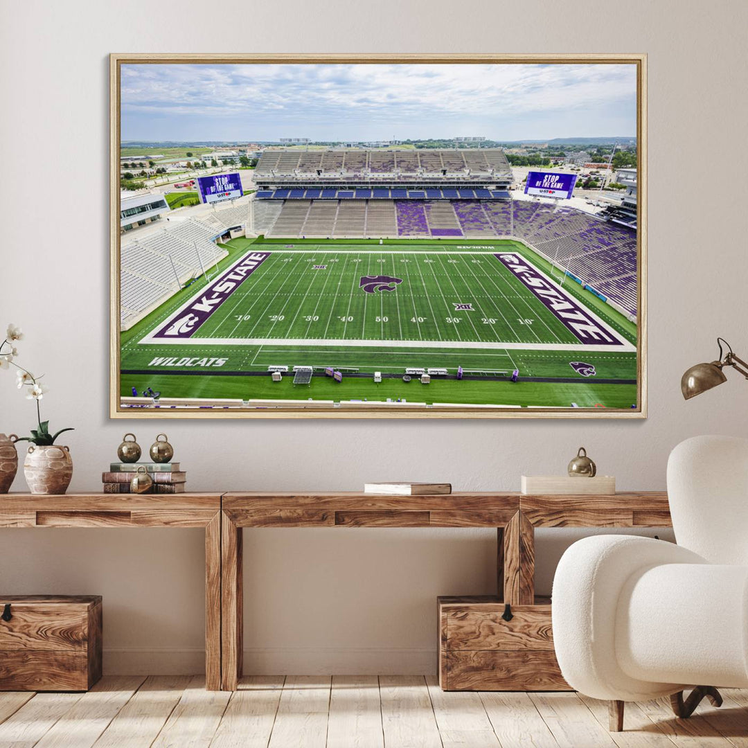 Gallery-quality canvas print featuring the KState Wildcats Football Team at Bill Snyder Family Stadium, Manhattan.