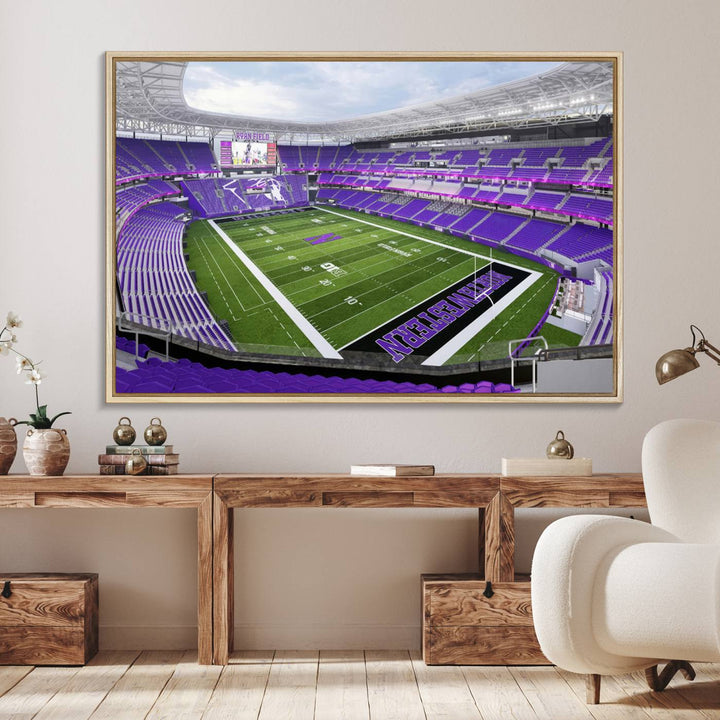 Ryan Field: Northwestern Wildcats Football premium canvas wall art.