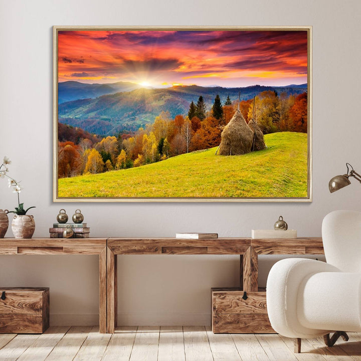 Landscape View Sunset museum-quality canvas art, ready to hang.