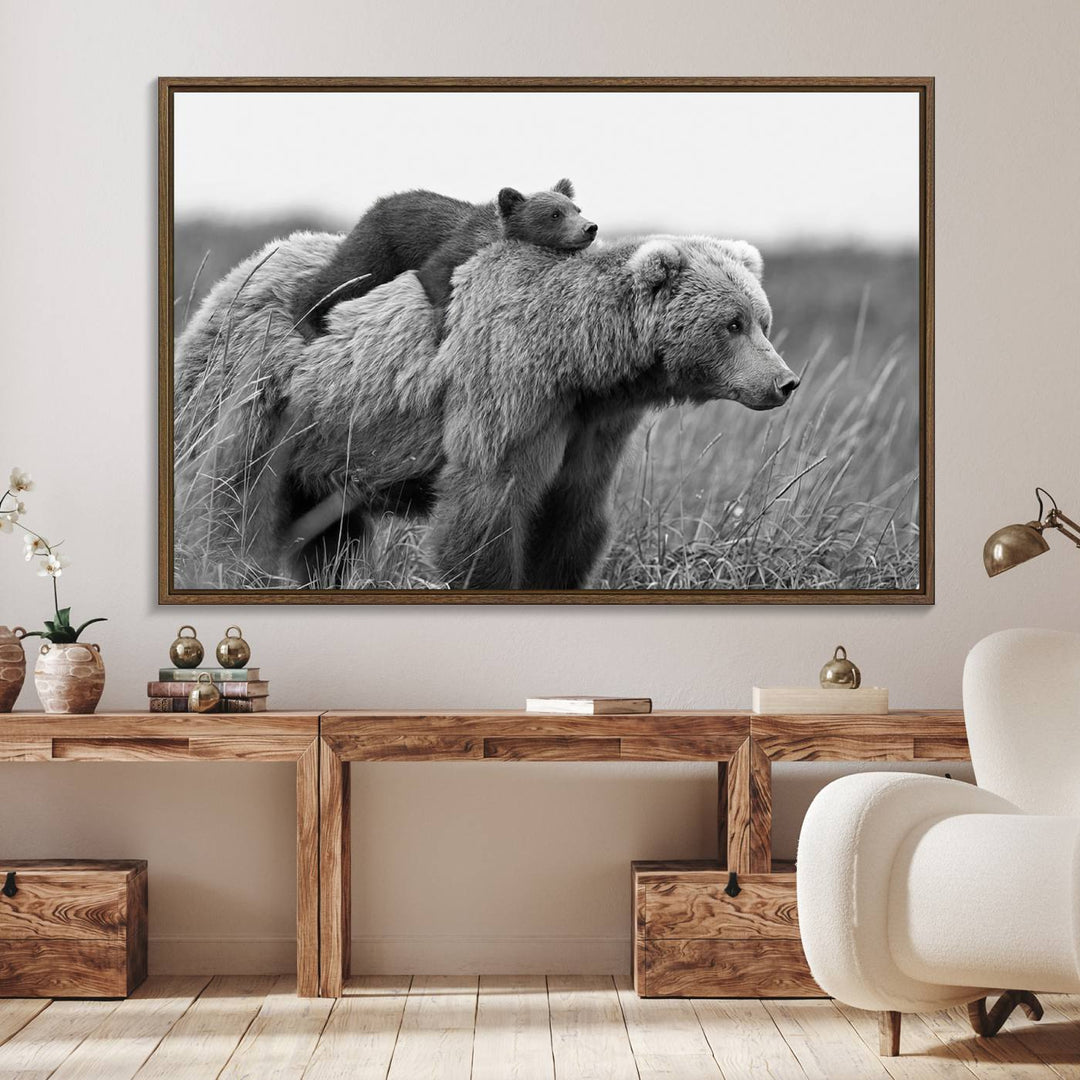 The Bear and Cub Wall Art Canvas is prominently displayed.