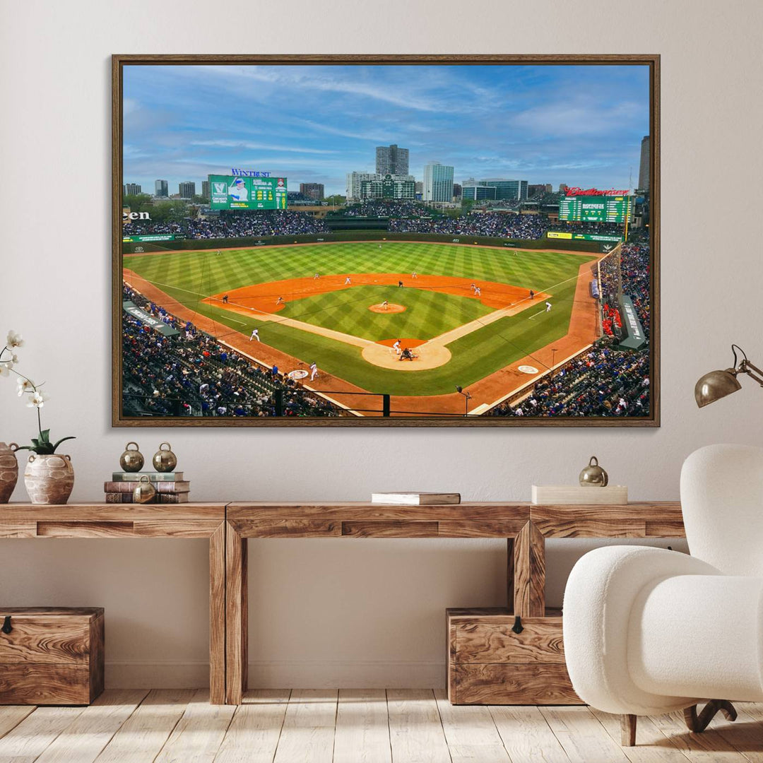 Wrigley Field Cubs canvas wall art.