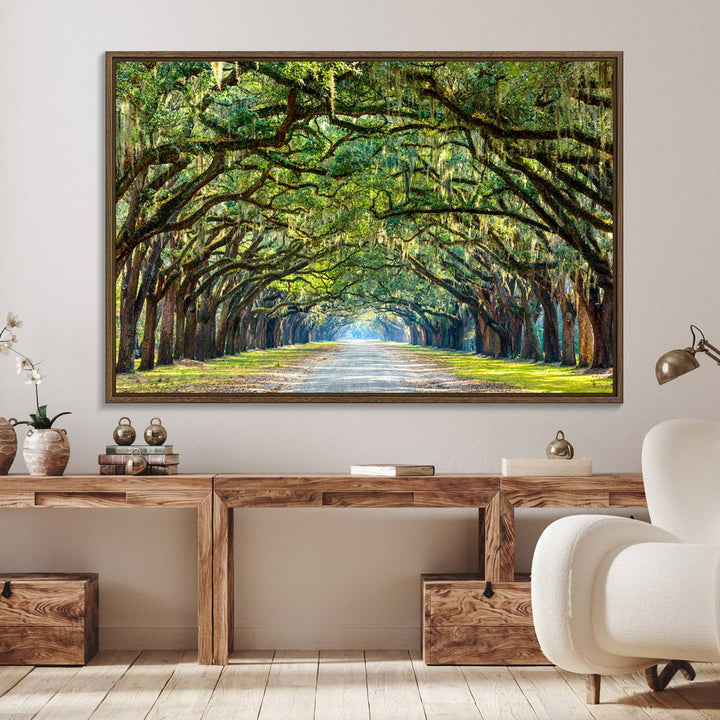 Wormsloe State Plantation Driveway Wall Art shines with Southern charm.