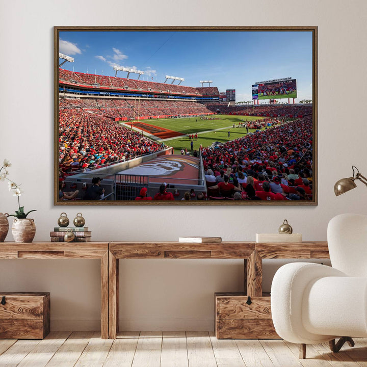 Tampa Stadium Wall Art Canvas Print.