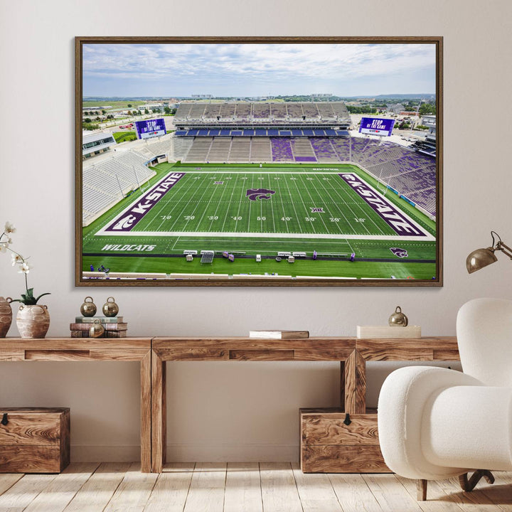 Gallery-quality canvas print featuring the KState Wildcats Football Team at Bill Snyder Family Stadium, Manhattan.