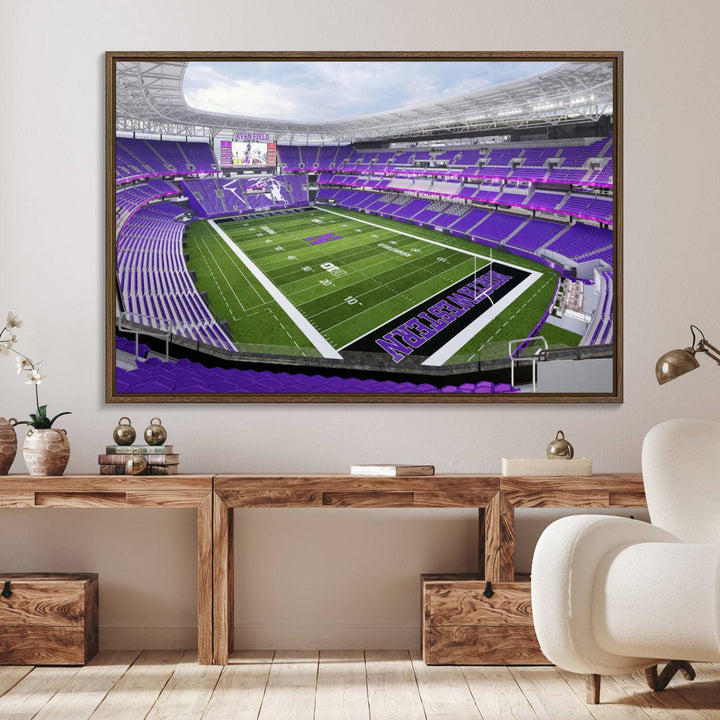 Ryan Field: Northwestern Wildcats Football premium canvas wall art.