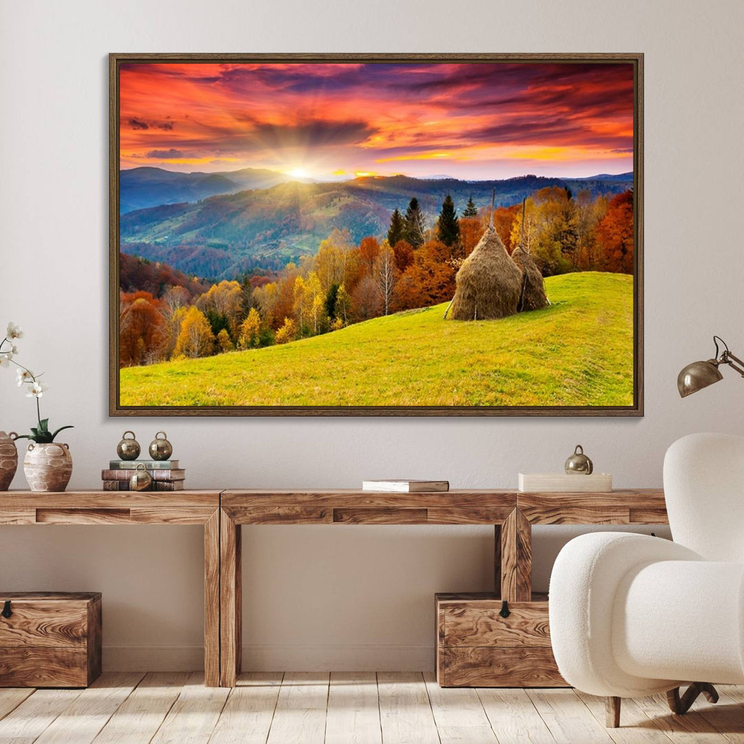 Landscape View Sunset museum-quality canvas art, ready to hang.