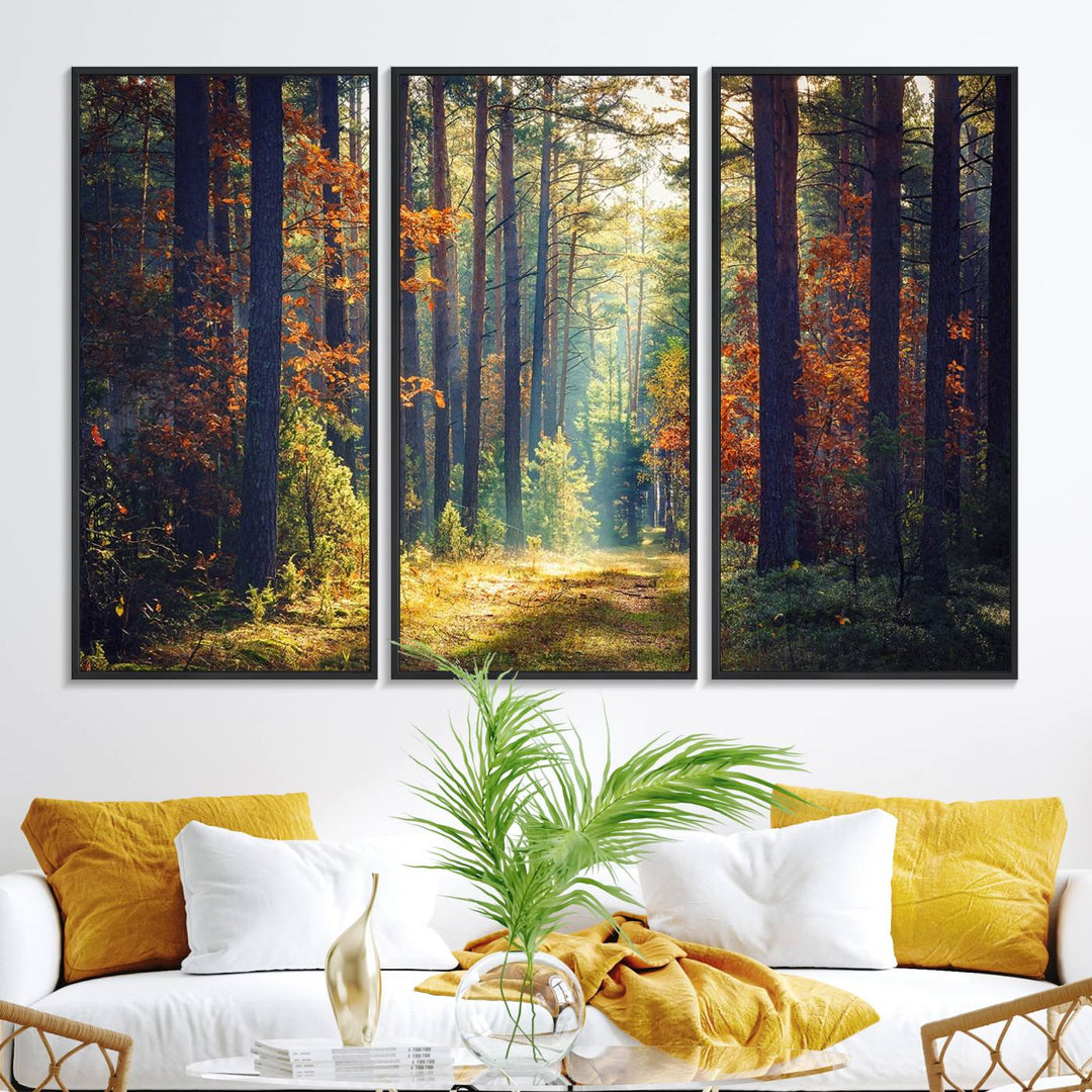 The Dark Forest canvas wall art showcases a captivating forest landscape.