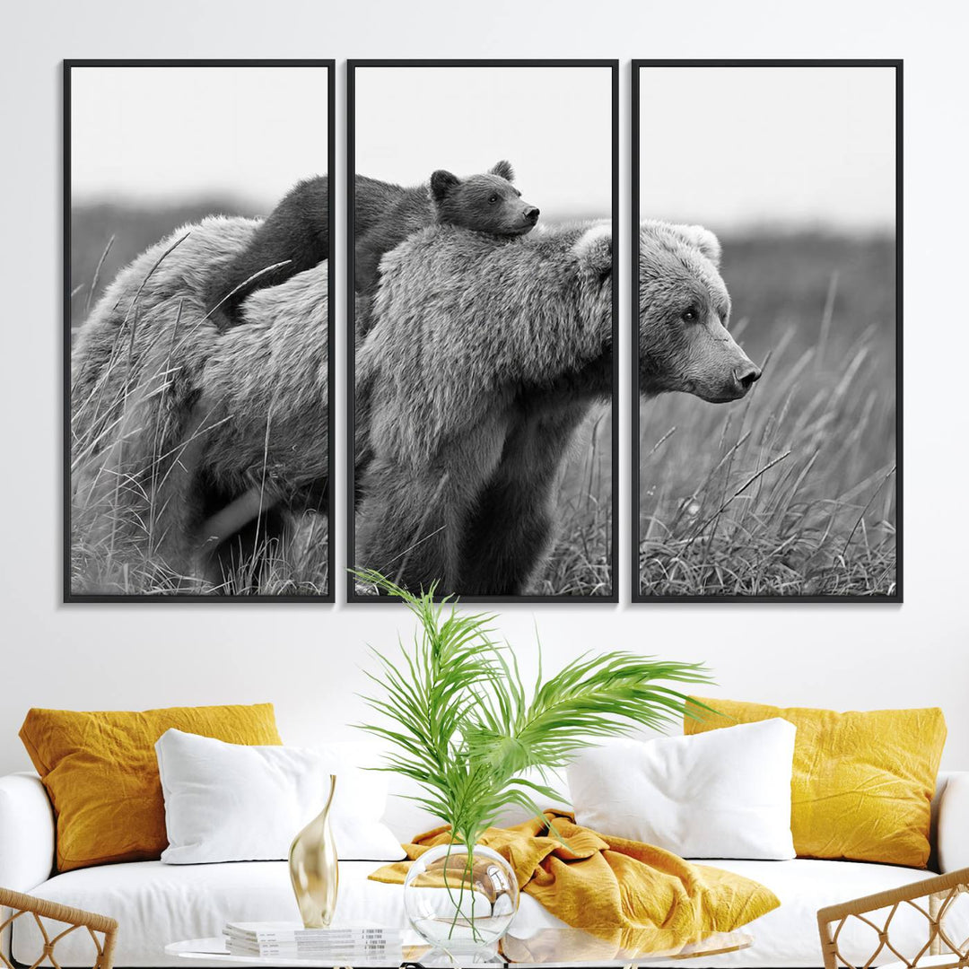 The Bear and Cub Wall Art Canvas is prominently displayed.