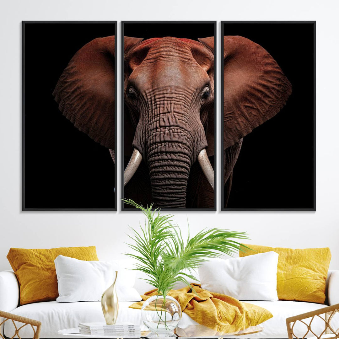 The Wild Elephant Wall Art Canvas Print is displayed prominently.