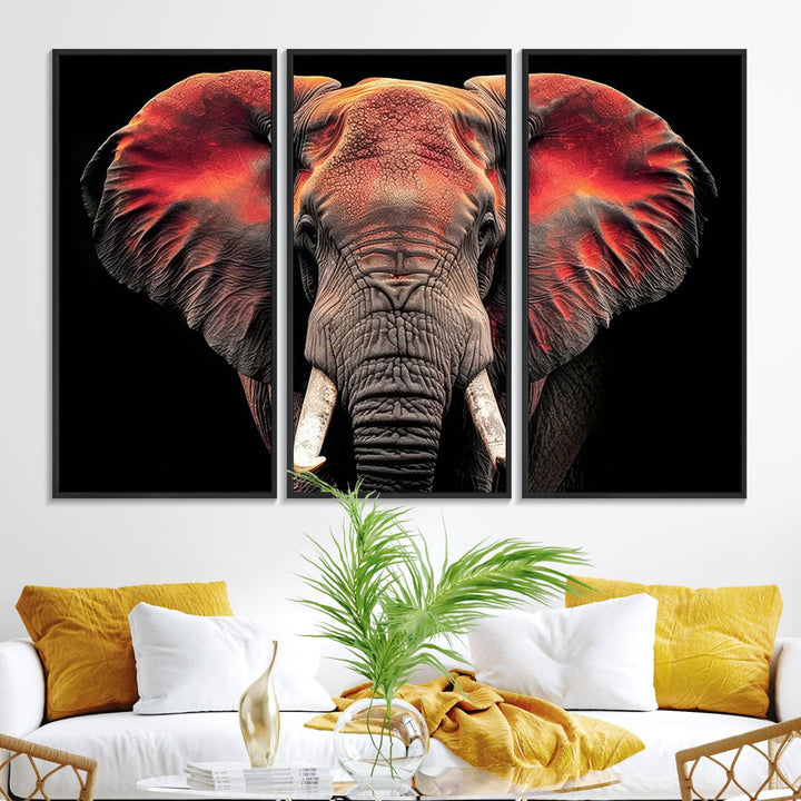 Elephant Wall Art Canvas Print, perfect for animal lovers.