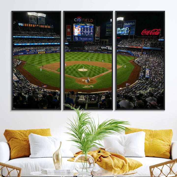 Dodger Stadium wall art print displayed prominently.