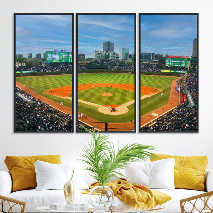 Wrigley Field Cubs canvas wall art.